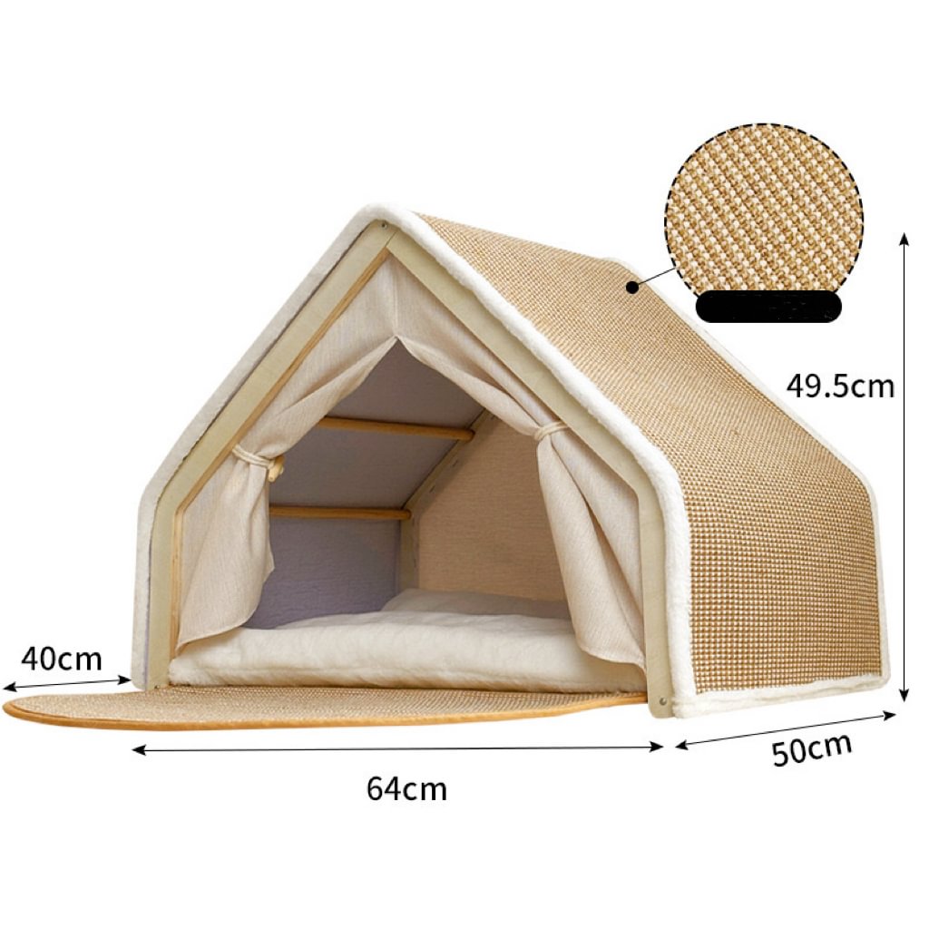 Ravinu 2-in-1 Wooden Cat Scratching House with Scratch Pads™