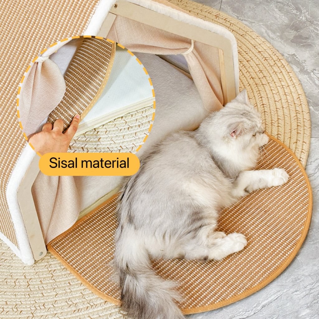 Ravinu 2-in-1 Wooden Cat Scratching House with Scratch Pads™